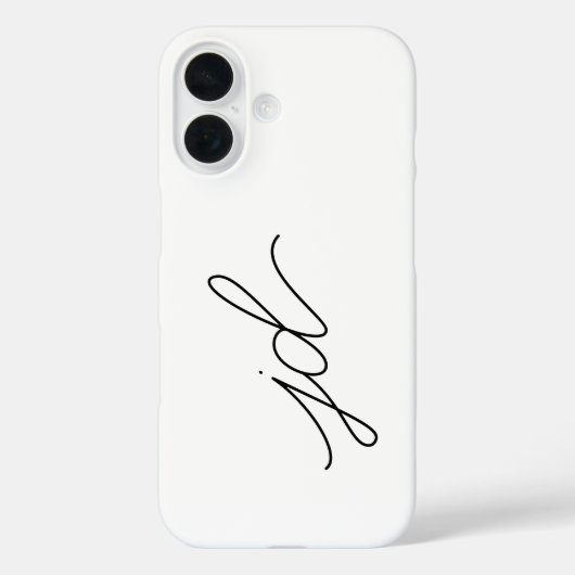Moderne Zwarte Witte Monogram Naam Case-Mate iPhone Case (Achterkant)