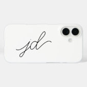 Moderne Zwarte Witte Monogram Naam Case-Mate iPhone Case (Achterkant (horizontaal))