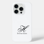 Moderne Zwarte Witte Monogram Naam Case-Mate iPhone Case (Achterkant)