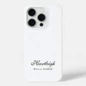 Moderne Zwarte Witte Monogram Naam Case-Mate iPhone Case (Achterkant)