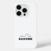 Moderne Zwarte Witte Monogram Naam Case-Mate iPhone Case (Achterkant)