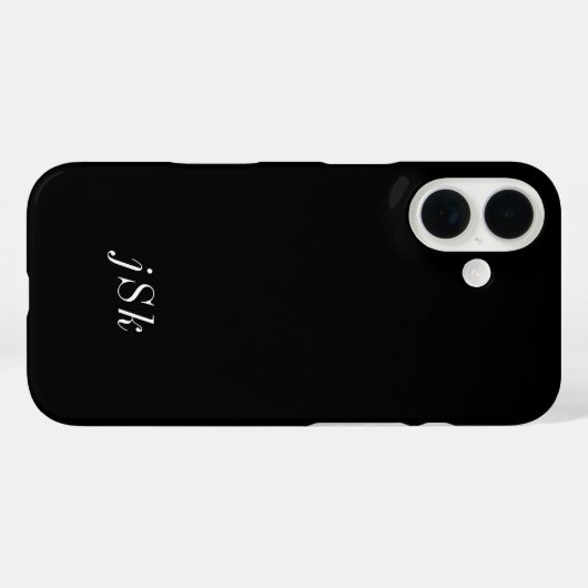 Moderne Zwarte Witte Monogram Naam Case-Mate iPhone Case (Achterkant (horizontaal))