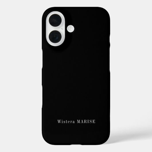 Moderne Zwarte Witte Monogram Naam Case-Mate iPhone Case (Achterkant)