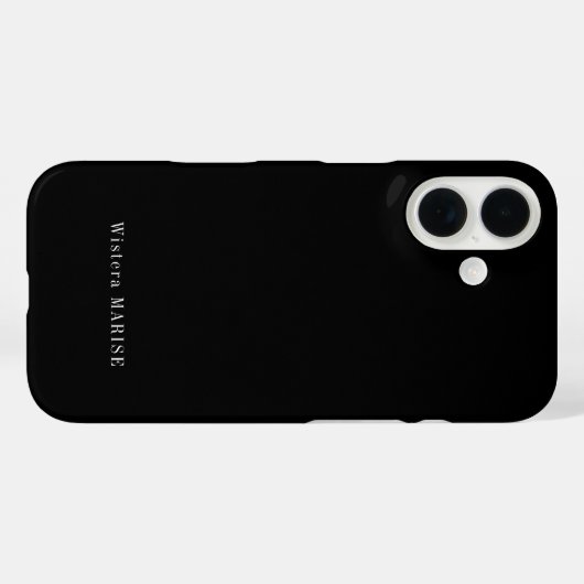 Moderne Zwarte Witte Monogram Naam Case-Mate iPhone Case (Achterkant (horizontaal))