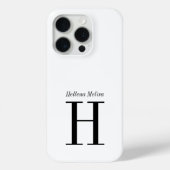 Moderne Zwarte Witte Monogram Naam Case-Mate iPhone Case (Achterkant)