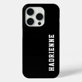 Moderne Zwarte Witte Monogram Naam Case-Mate iPhone Case (Achterkant)