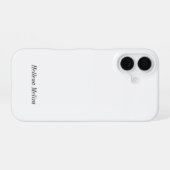 Moderne Zwarte Witte Monogram Naam iPhone 16 Hoesje (Achterkant horizontaal)