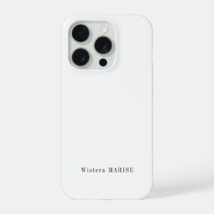 Moderne Zwarte Witte Monogram Naam iPhone 15 Pro Case