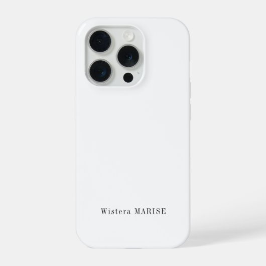Moderne Zwarte Witte Monogram Naam iPhone Hoesje (Achterkant)