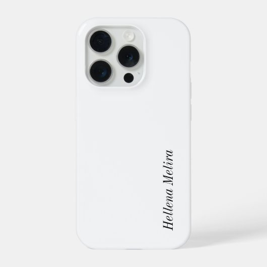 Moderne Zwarte Witte Monogram Naam iPhone Hoesje (Achterkant)