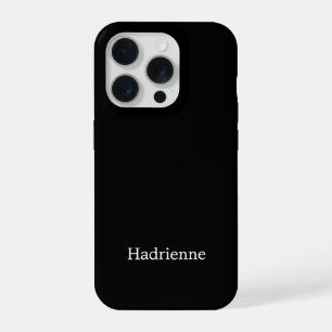 Moderne Zwarte Witte Monogram Naam iPhone 15 Pro Case