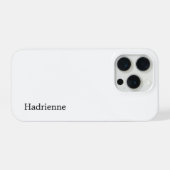Moderne Zwarte Witte Monogram Naam iPhone Hoesje (Achterkant horizontaal)