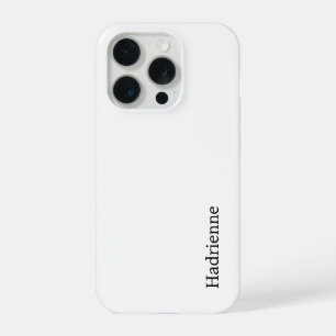 Moderne Zwarte Witte Monogram Naam iPhone 15 Pro Case