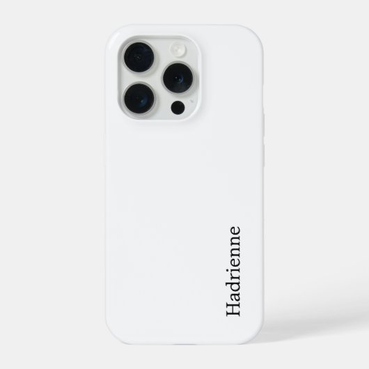 Moderne Zwarte Witte Monogram Naam iPhone Hoesje (Achterkant)