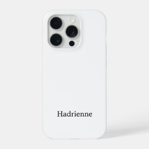Moderne Zwarte Witte Monogram Naam iPhone 15 Pro Case