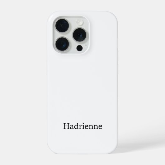 Moderne Zwarte Witte Monogram Naam iPhone Hoesje (Achterkant)