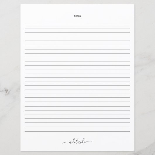 Moderne zwarte witte monogram naam Ontvangt door O (Achterkant)