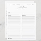 Moderne zwarte witte monogram naam Ontvangt door O (Voorkant / Achterkant)