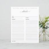 Moderne zwarte witte monogram naam Ontvangt door O (Staand voorkant)