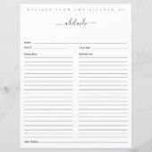 Moderne zwarte witte monogram naam Ontvangt door O (Voorkant)