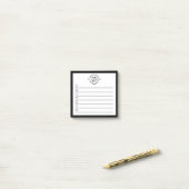 Moderne zwarte witte monogram naam takenlijst post-it® notes (Op bureau)