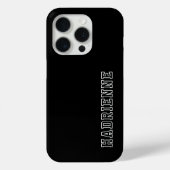 Moderne Zwarte Witte Monogram Omlijning Naam Case-Mate iPhone Case (Achterkant)