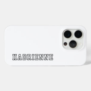 Moderne Zwarte Witte Monogram Omlijning Naam iPhone 15 Pro Case