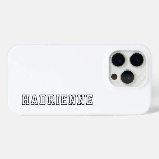 Moderne Zwarte Witte Monogram Omlijning Naam Case-Mate iPhone Case (Achterkant (horizontaal))