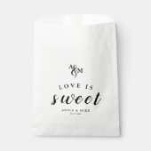Moderne Zwarte & Witte Monogram Trouw Bedankzakje (Voorkant)