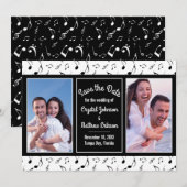 Moderne zwarte witte Muzieknoten Foto opslaan Datu (Voorkant / Achterkant)