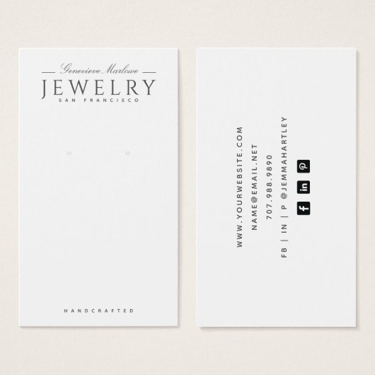 Moderne, zwarte, witte, oorklare schermkaarten visitekaartje (Voorkant /achterkant)