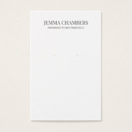 Moderne zwarte witte oorringen — juweliersweergave visitekaartje