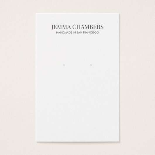 Moderne zwarte witte oorringen — juweliersweergave visitekaartje (Voorkant)