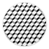 Moderne, zwarte witte, optische verblindingsblokke keramische knop (Voorkant)