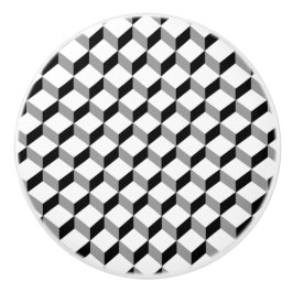 Moderne, zwarte witte, optische verblindingsblokke keramische knop