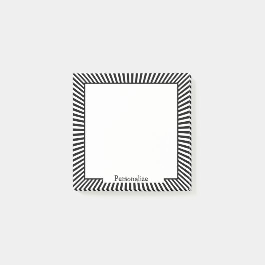 Moderne zwarte witte optische verlichting Stripe d Post-it® Notes (Voorkant)