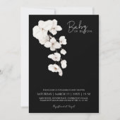Moderne Zwarte Witte Orchidee Baby in Bloom Kaart (Voorkant)