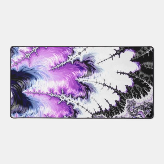 Moderne zwarte witte Paarse gradiënt Fractal Bureaumat (Voorkant)