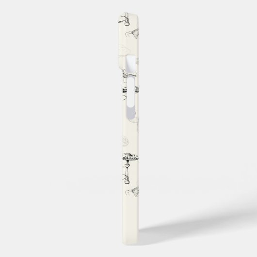 Moderne Zwarte Witte Paddenstoelen met aangepaste Case-Mate iPhone Case (Achterkant / Links)