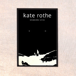 Moderne zwarte witte platter met draagkaart visitekaartje