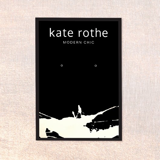 Moderne zwarte witte platter met draagkaart visitekaartje