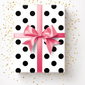 Moderne zwarte witte polka stippen cadeaupapier
