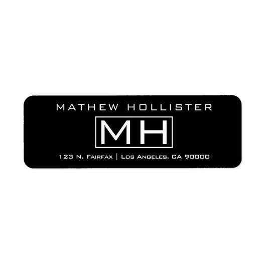 Moderne zwarte & witte Professional Etiket (Voorkant)