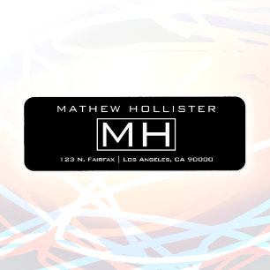 Moderne zwarte & witte Professional Etiket