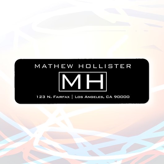 Moderne zwarte & witte Professional Etiket