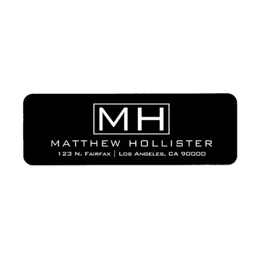 Moderne zwarte & witte Professional Etiket (Voorkant)