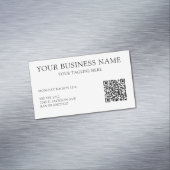 Moderne zwarte witte QR-code Visitekaartje Magnet Magnetisch Visitekaartje (Voorbeeld)