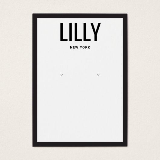 Moderne zwarte witte rand oorkoningskaart visitekaartje (Voorkant)