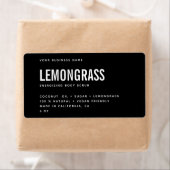 Moderne zwarte witte rommel schrobt productlabel etiket (Insitu)