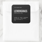 Moderne zwarte witte rommel schrobt productlabel vierkante sticker (Tas)